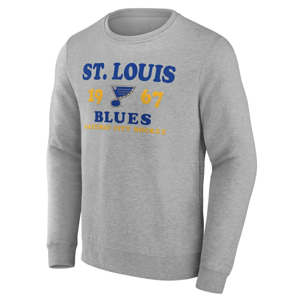St. Louis Blues Fanatics Fierce Competitor Pullover Sweatshirt - Heather Charcoal | US 5017805