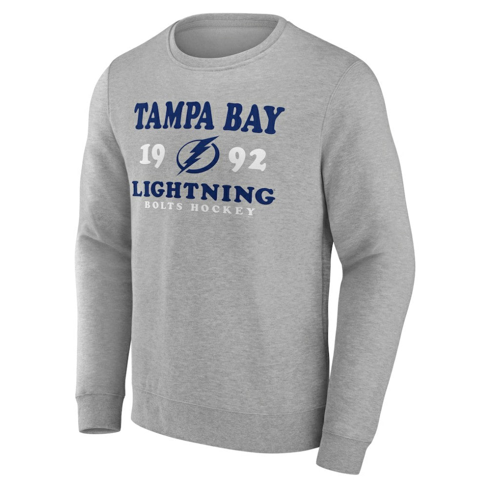 Tampa Bay Lightning Fanatics Fierce Competitor Pullover Sweatshirt - Heather Charcoal | US 5017811