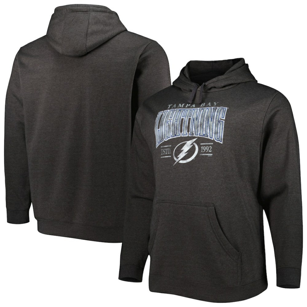 Tampa Bay Lightning Fanatics Big & Tall Dynasty Pullover Hoodie - Heather Charcoal | US 5017821