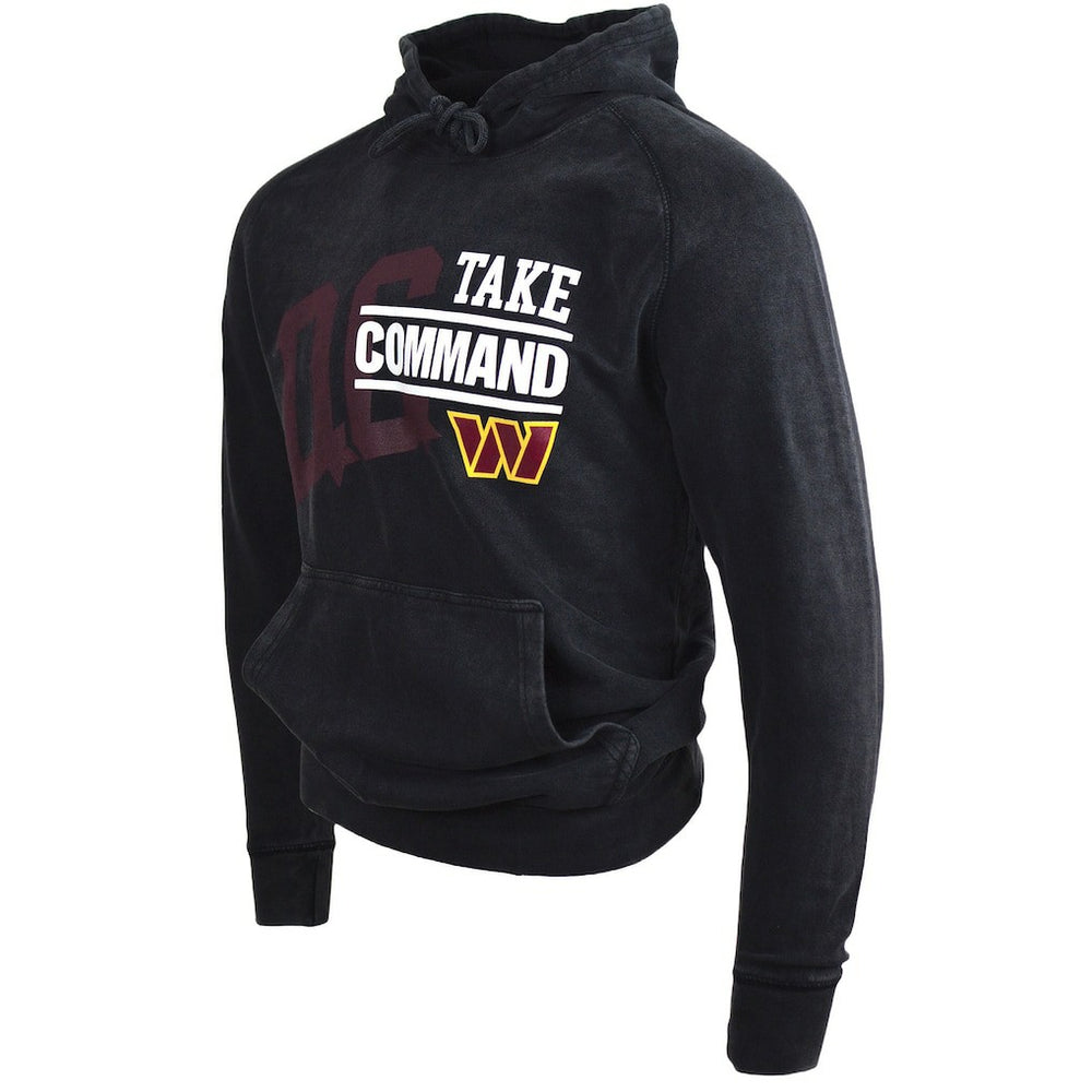 Take Command Washington Commanders DC PROPER Unisex Mineral Wash Vintage Pullover Hoodie - Black Hoodies
