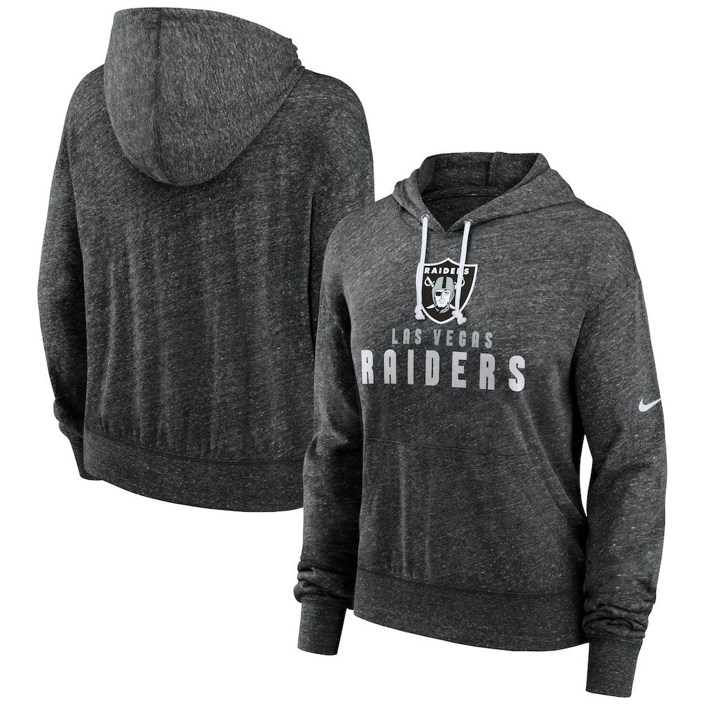 Las Vegas Raiders Women's Gym Vintage Lightweight Pullover Hoodie - Black Hoodies