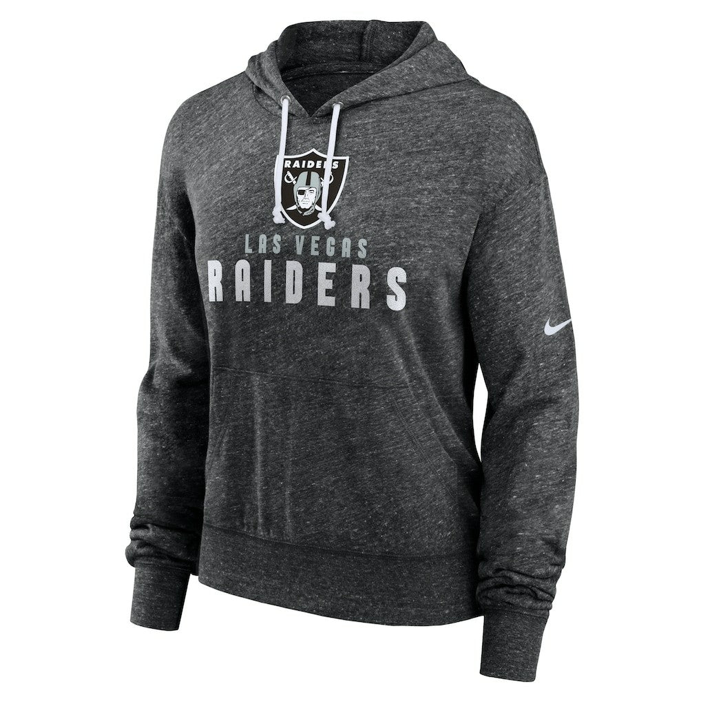Las Vegas Raiders Women's Gym Vintage Lightweight Pullover Hoodie - Black Hoodies