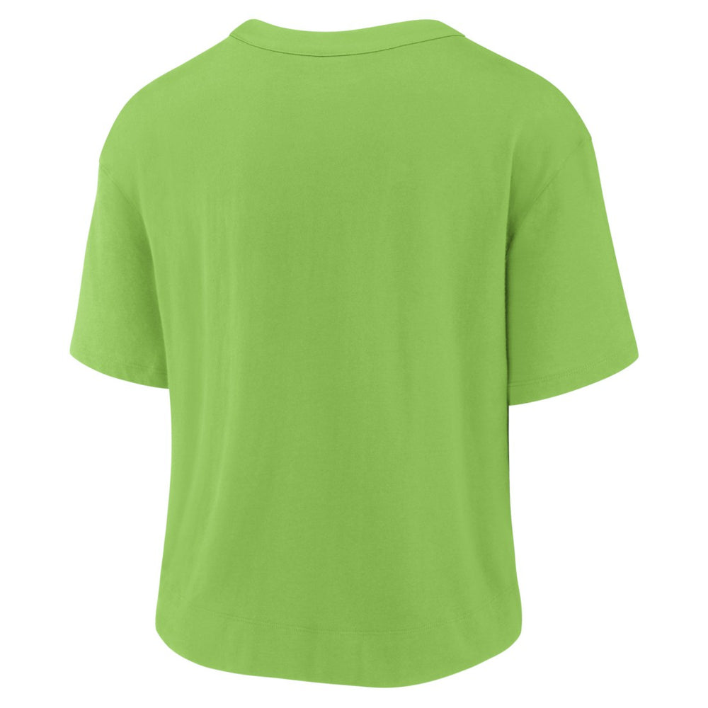 Seattle Seahawks Women's High Hip Fashion T-Shirt - Neon Green/College Navy T-shirts