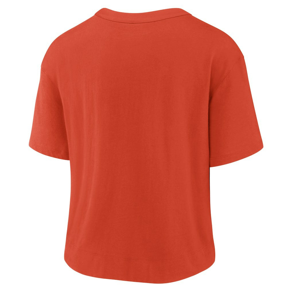 Cleveland Browns Women's High Hip Fashion T-Shirt - Orange/Brown T-shirts