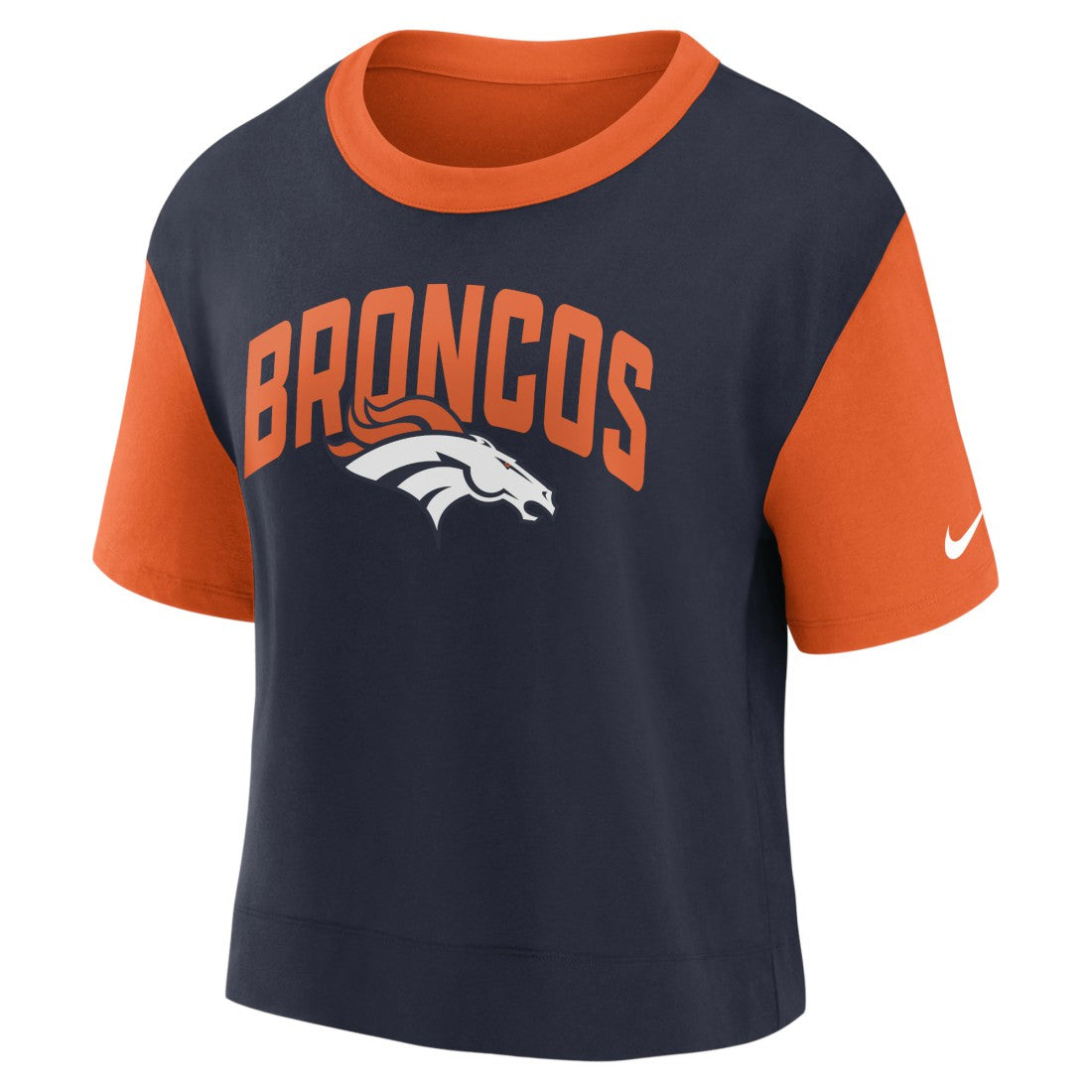Denver Broncos Women's High Hip Fashion T-Shirt - Orange/Navy T-shirts