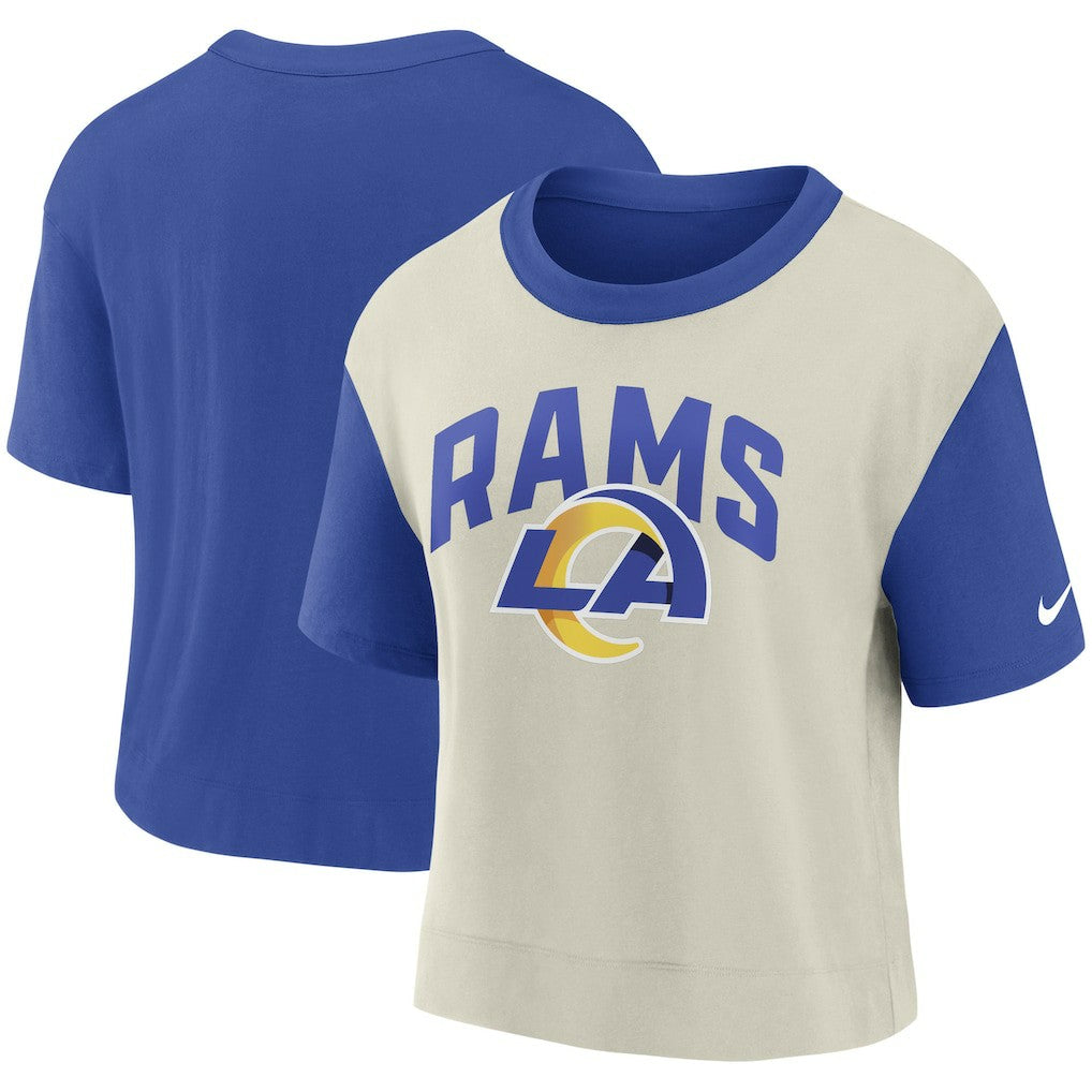 Los Angeles Rams Women's High Hip Fashion T-Shirt - Royal/Bone T-shirts