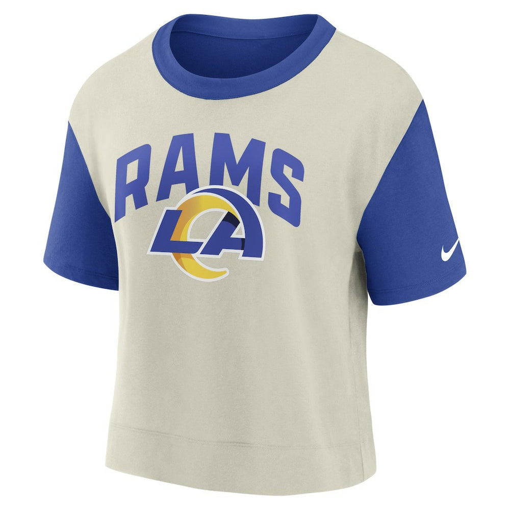 Los Angeles Rams Women's High Hip Fashion T-Shirt - Royal/Bone T-shirts