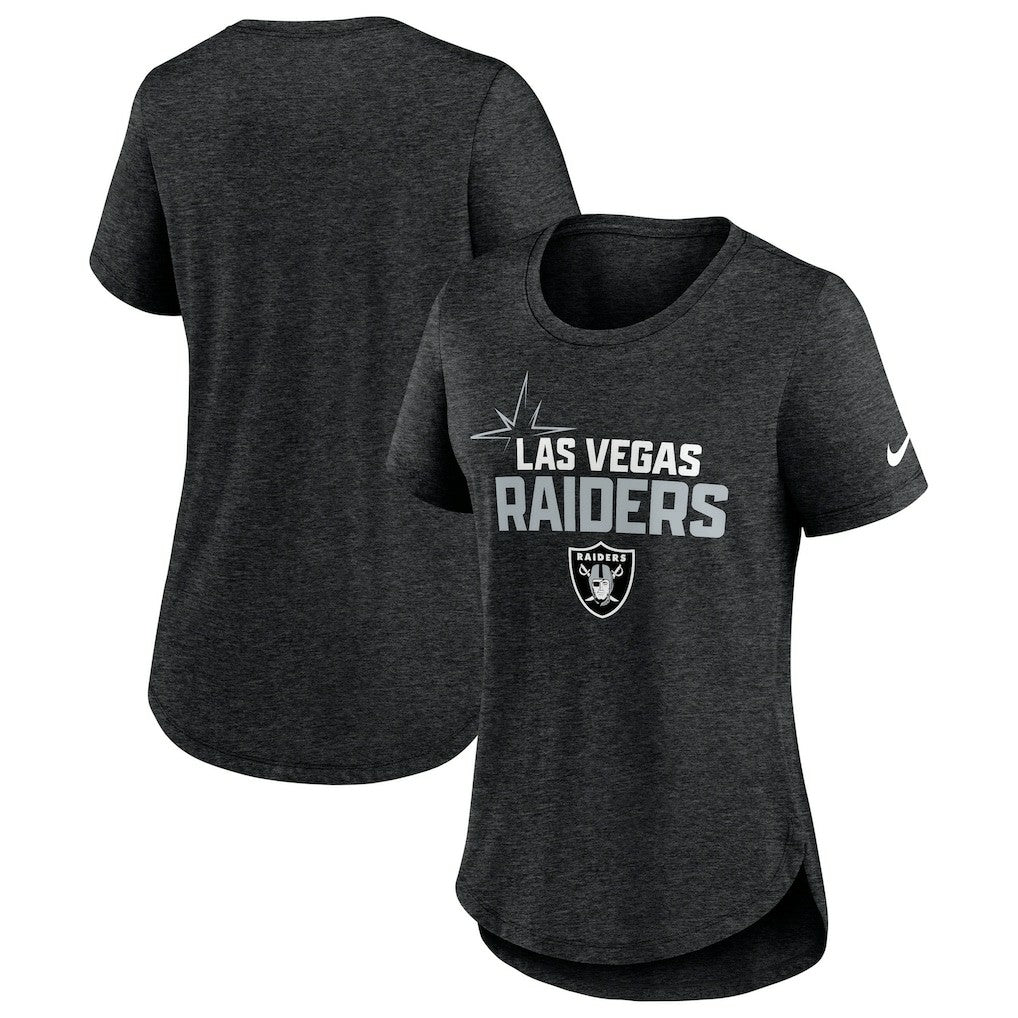 Las Vegas Raiders Women's Local Fashion Tri-Blend T-Shirt - Heather Black T-shirts