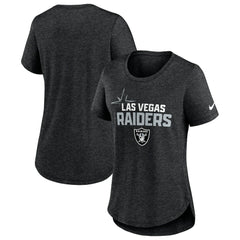 Las Vegas Raiders Women's Local Fashion Tri-Blend T-Shirt - Heather Black T-shirts