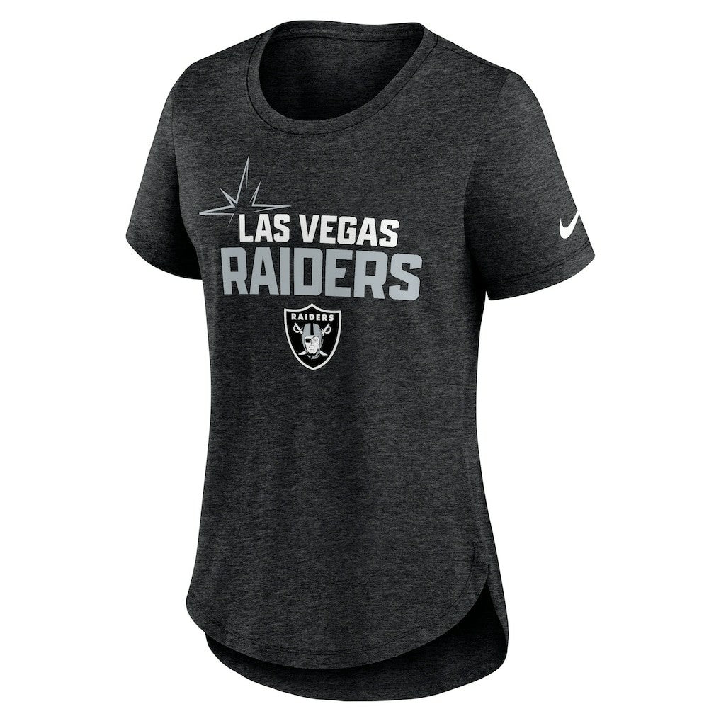 Las Vegas Raiders Women's Local Fashion Tri-Blend T-Shirt - Heather Black T-shirts