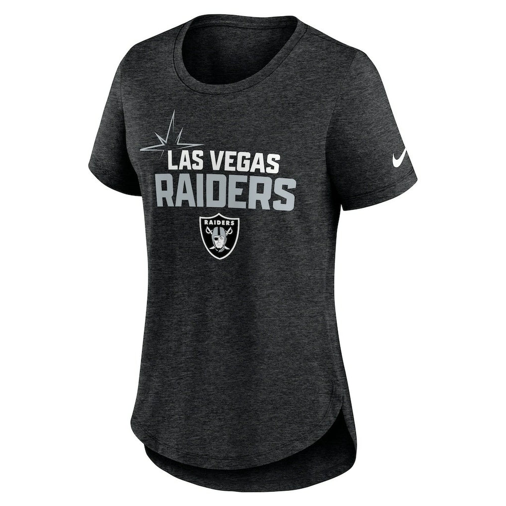 Las Vegas Raiders Women's Local Fashion Tri-Blend T-Shirt - Heather Black T-shirts