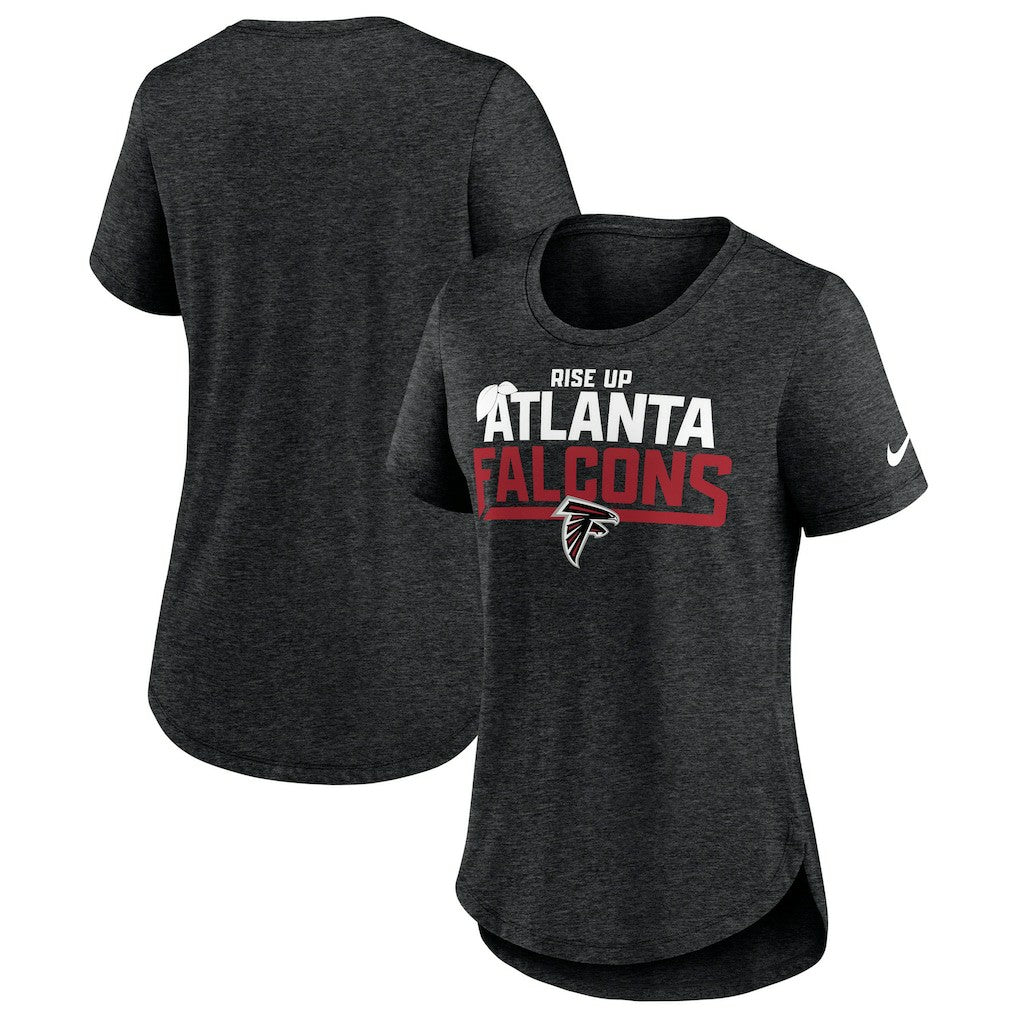 Atlanta Falcons Women's Local Fashion Tri-Blend T-Shirt - Heather Black T-shirts