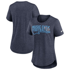 Tennessee Titans Women's Local Fashion Tri-Blend T-Shirt - Heather Navy T-shirts