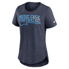 Tennessee Titans Women's Local Fashion Tri-Blend T-Shirt - Heather Navy T-shirts