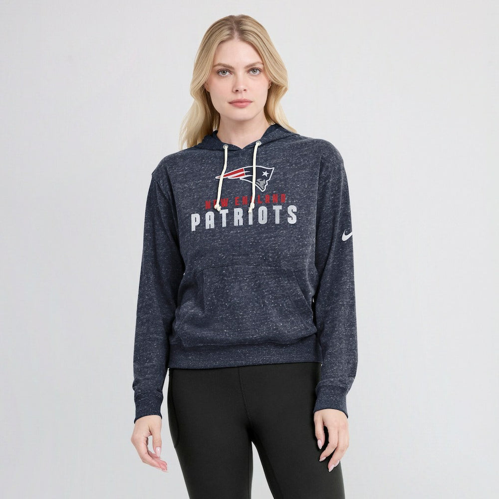 New England Patriots Women's Plus Size Gym Vintage Pullover Hoodie - Navy Hoodies