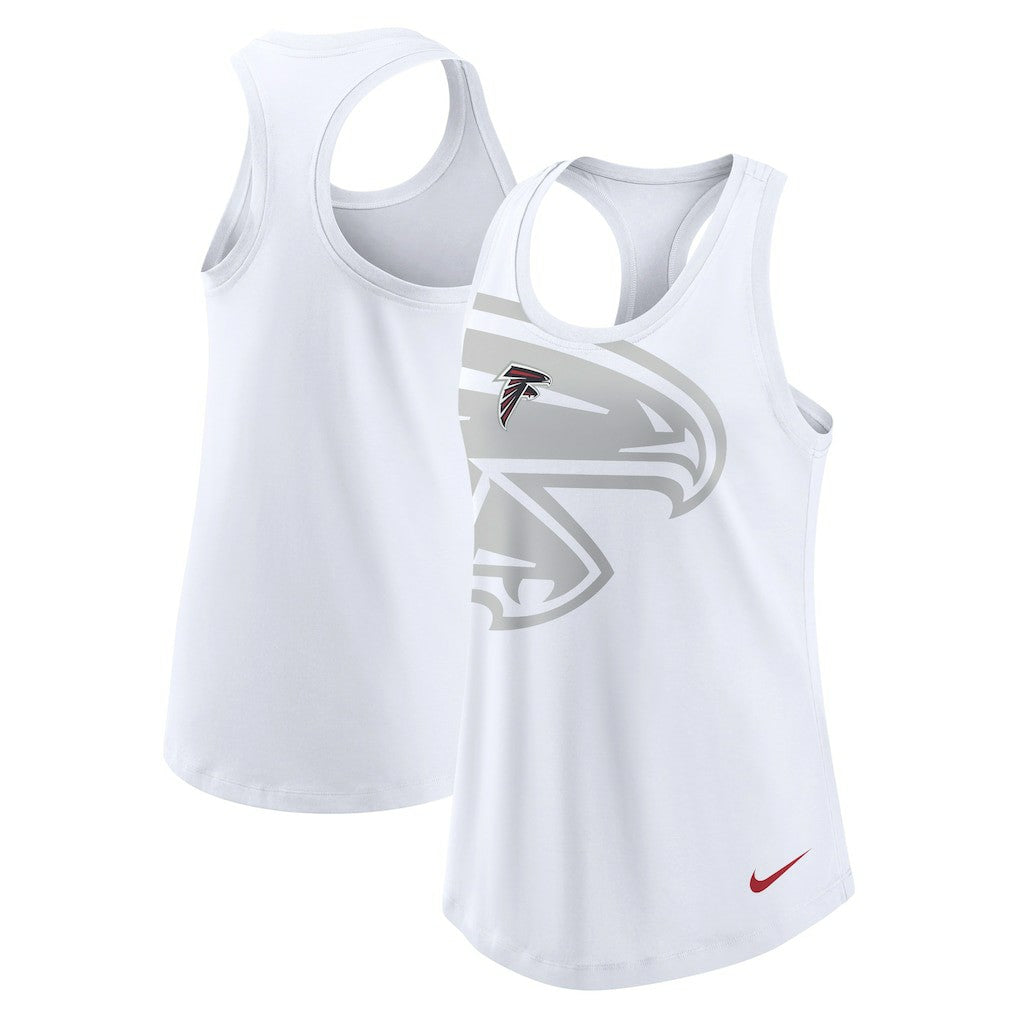 Atlanta Falcons Women's Tri-Blend Scoop Neck Racerback Tank Top - White Tops