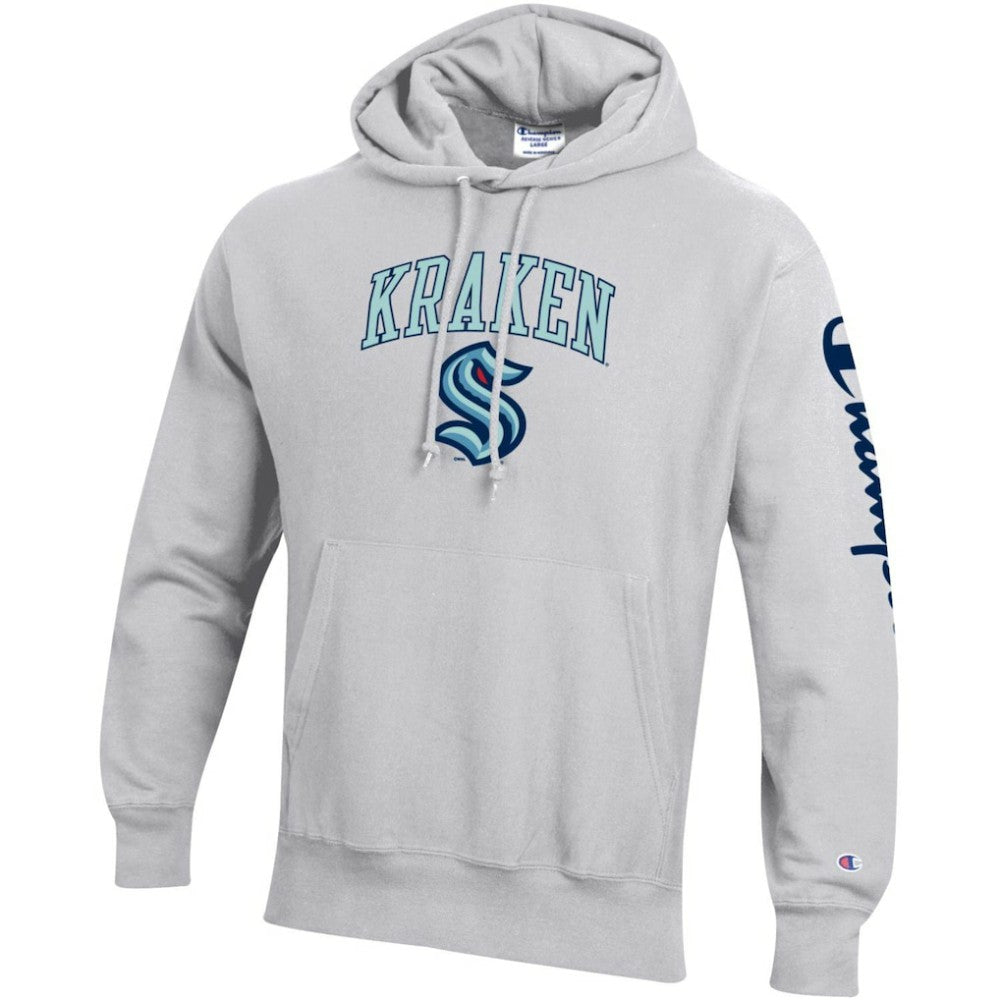 Seattle Kraken Champion Reverse Weave Pullover Hoodie - Heather Gray | US 5020521