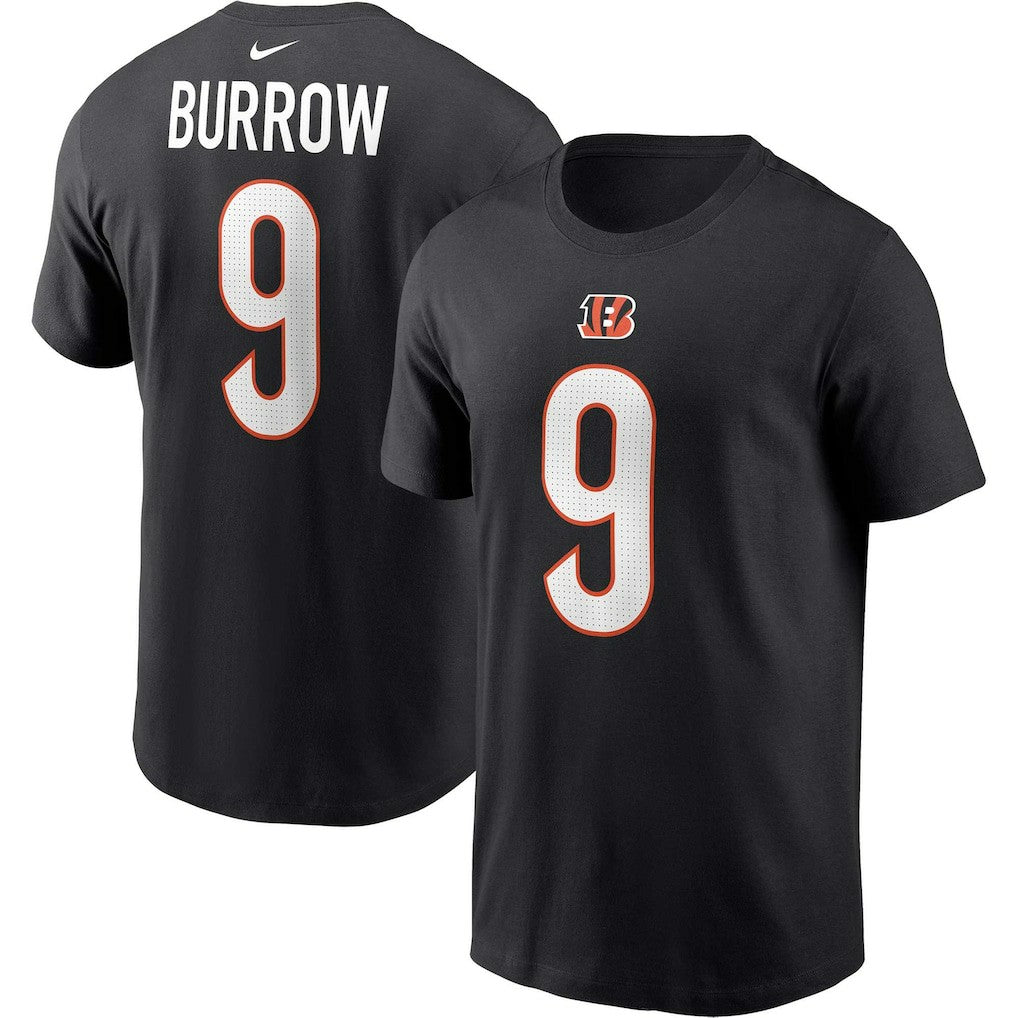 Joe Burrow Cincinnati Bengals Player Name & Number T-Shirt - Black T-shirts