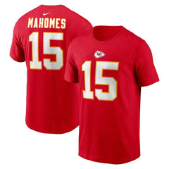 Patrick Mahomes Kansas City Chiefs Player Name & Number T-Shirt - Red T-shirts