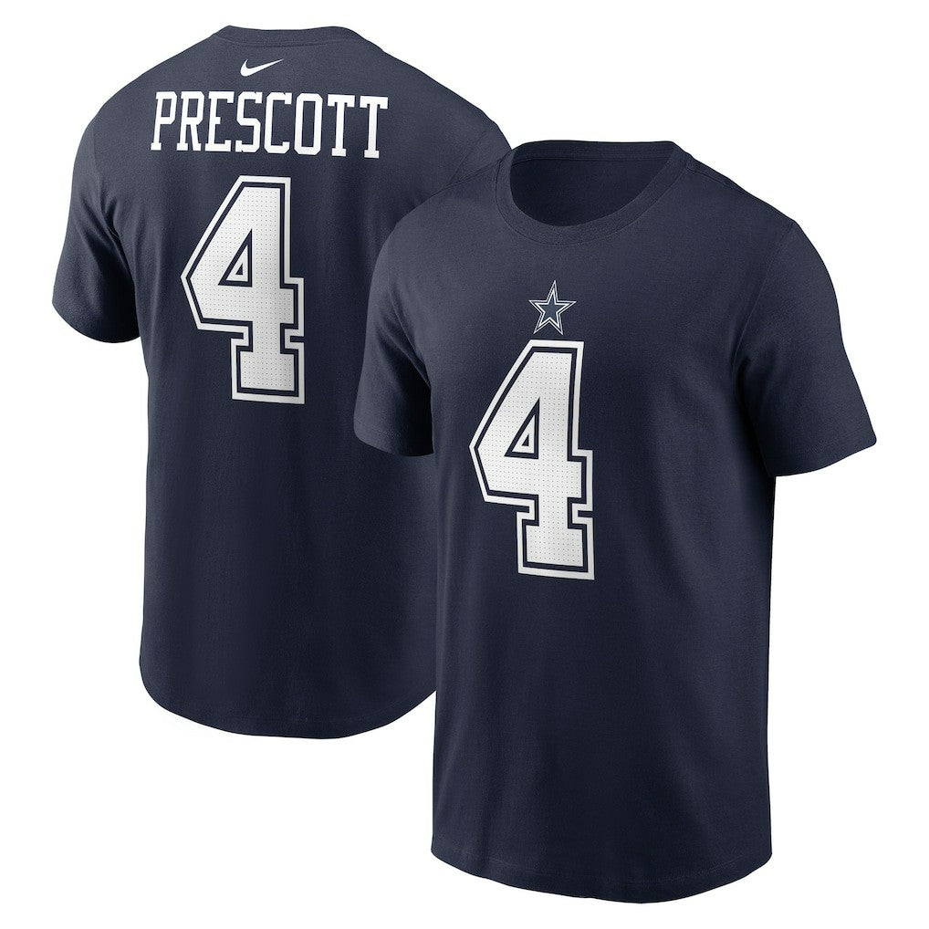 Dak Prescott Dallas Cowboys Player Name & Number T-Shirt - Navy T-shirts