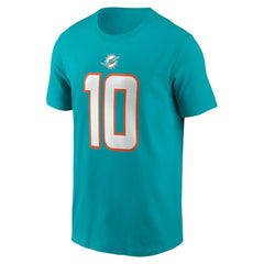 Tyreek Hill Miami Dolphins Player Name & Number T-Shirt - Aqua T-shirts
