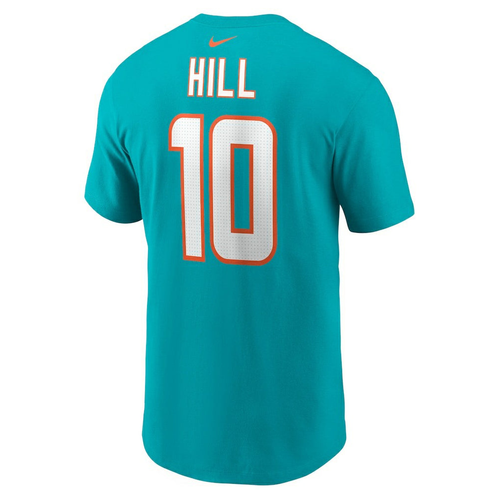 Tyreek Hill Miami Dolphins Player Name & Number T-Shirt - Aqua T-shirts