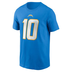 Justin Herbert Los Angeles Chargers Player Name & Number T-Shirt - Powder Blue T-shirts
