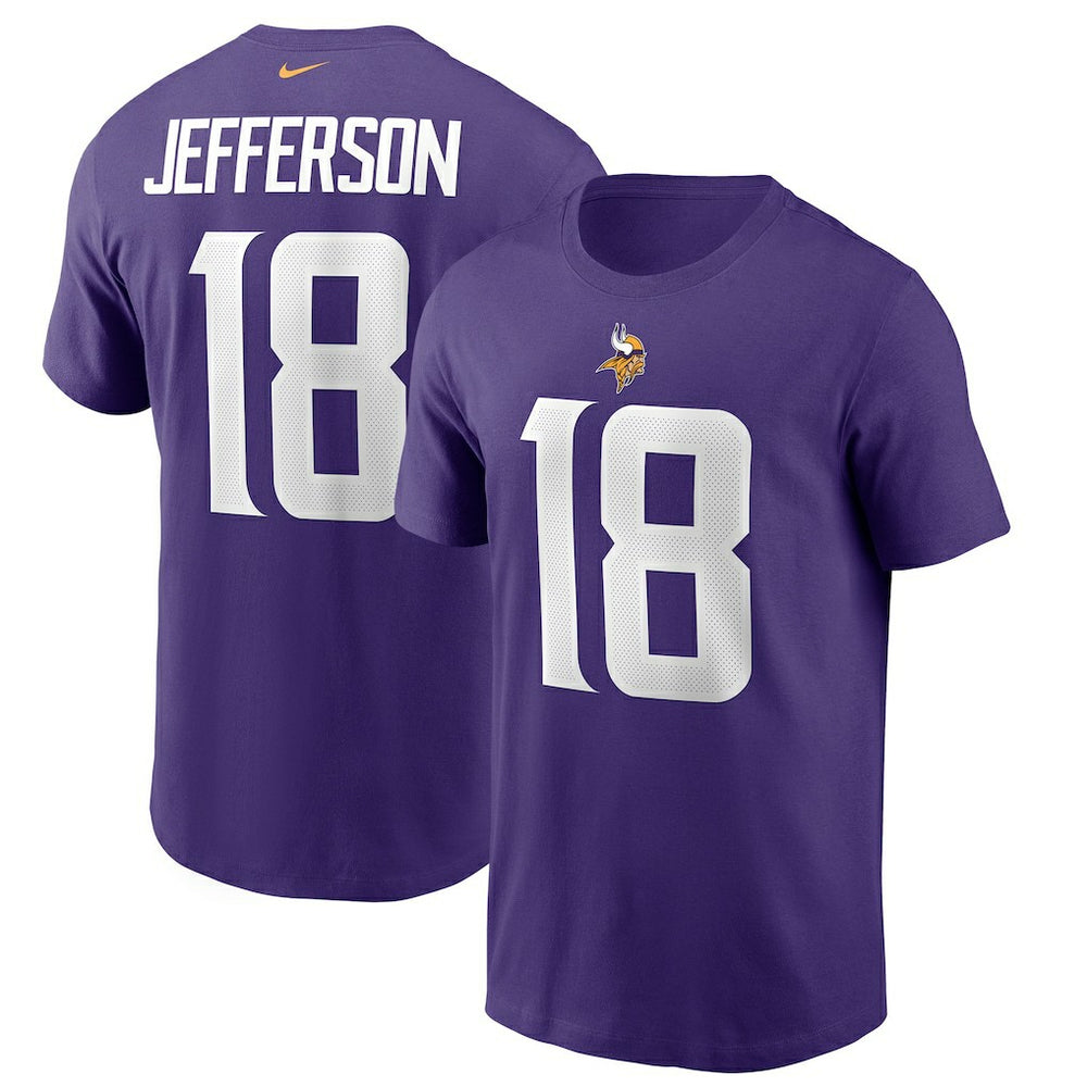 Justin Jefferson Minnesota Vikings Player Name & Number T-Shirt - Purple T-shirts
