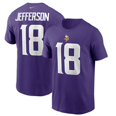 Justin Jefferson Minnesota Vikings Player Name & Number T-Shirt - Purple T-shirts