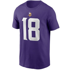 Justin Jefferson Minnesota Vikings Player Name & Number T-Shirt - Purple T-shirts