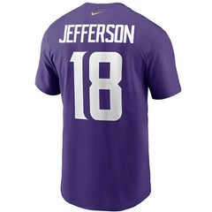 Justin Jefferson Minnesota Vikings Player Name & Number T-Shirt - Purple T-shirts
