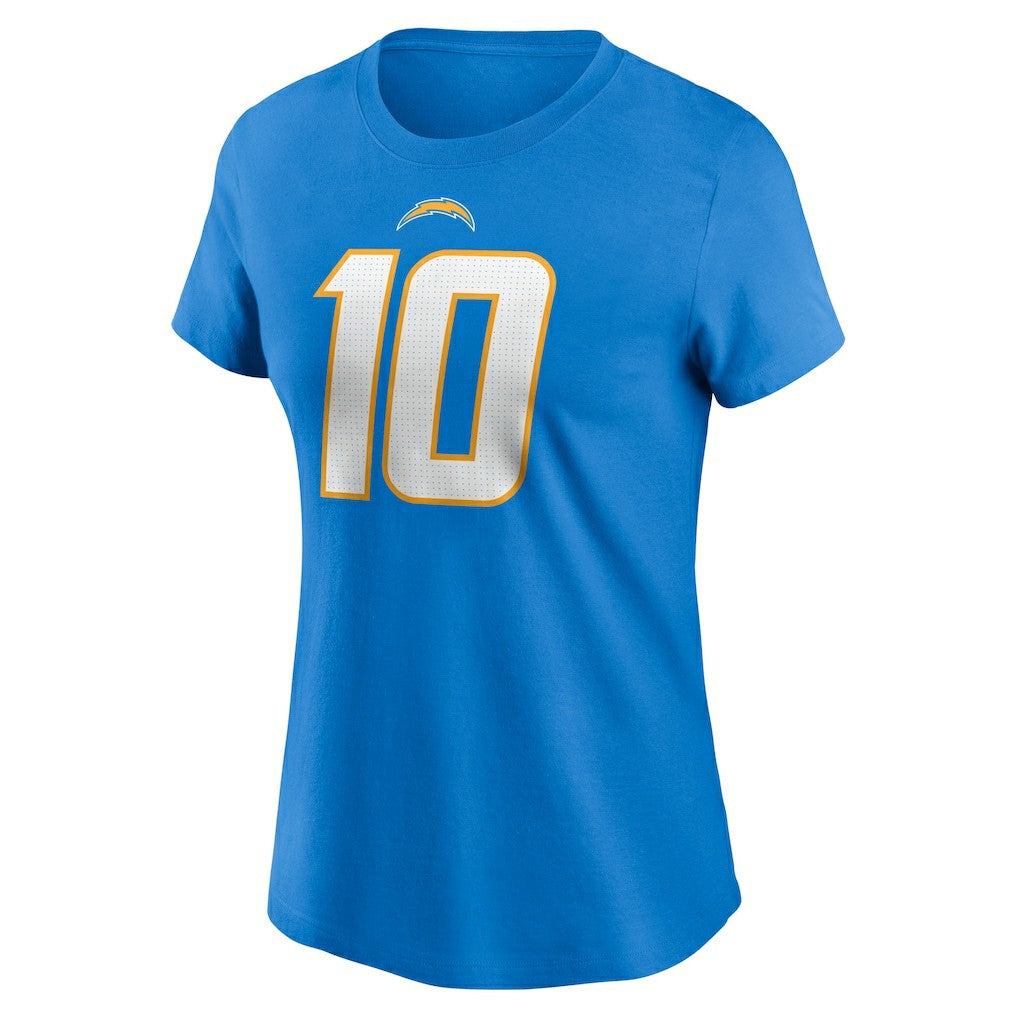 Justin Herbert Los Angeles Chargers Women's Player Name & Number T-Shirt - Powder Blue T-shirts