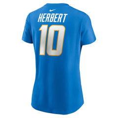 Justin Herbert Los Angeles Chargers Women's Player Name & Number T-Shirt - Powder Blue T-shirts