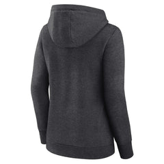Chicago Cubs Fanatics Women's Simplicity Crossover V-Neck Pullover Hoodie - Heather Charcoal Hoodies