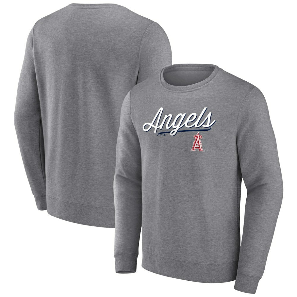 Los Angeles Angels Fanatics Simplicity Pullover Sweatshirt - Heather Gray Pullover