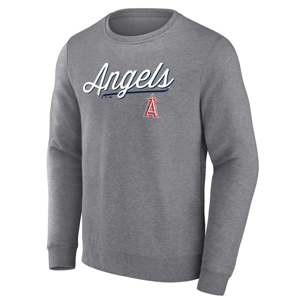 Los Angeles Angels Fanatics Simplicity Pullover Sweatshirt - Heather Gray Pullover