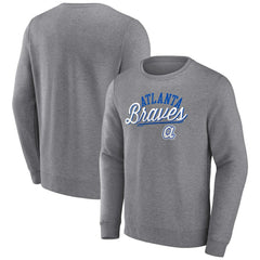 Atlanta Braves Heather Gray Fanatics Simplicity Pullover Sweatshirt Pullover