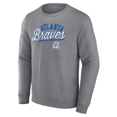 Atlanta Braves Heather Gray Fanatics Simplicity Pullover Sweatshirt Pullover