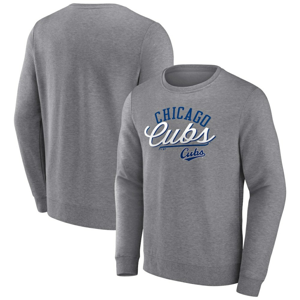 Chicago Cubs Fanatics Simplicity Pullover Sweatshirt - Gray Pullover
