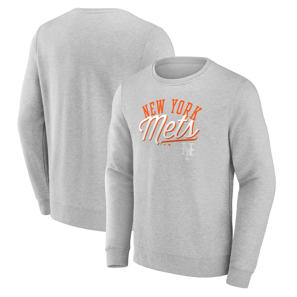 New York Mets Fanatics Simplicity Pullover Sweatshirt - Heather Gray Pullover