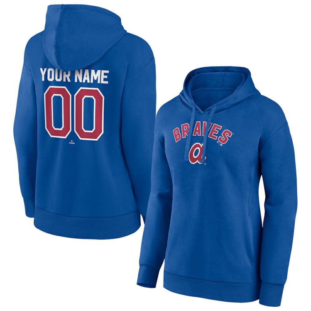 Atlanta Braves Women's Personalized Cooperstown Collection Winning Streak Pullover Hoodie - Royal Hoodies