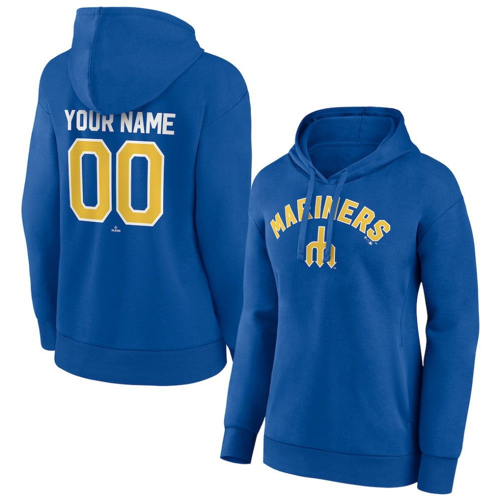 Seattle Mariners Women's Personalized Cooperstown Collection Winning Streak Pullover Hoodie - Royal Hoodies