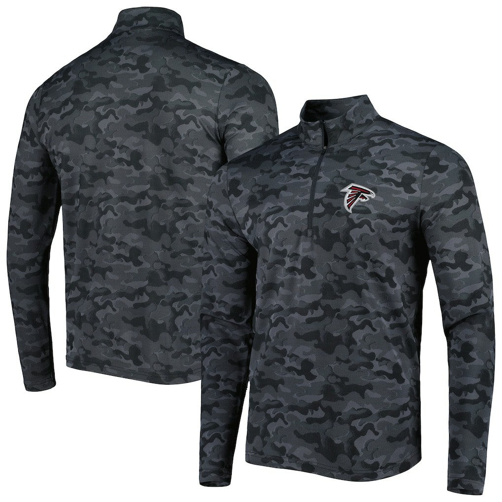 Atlanta Falcons Antigua Brigade Quarter-Zip Sweatshirt - Black Sweatshirts