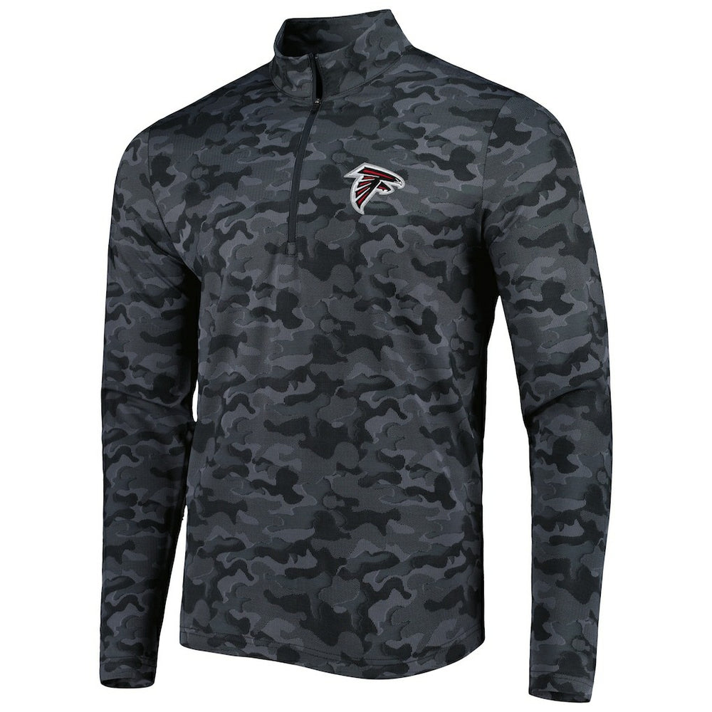 Atlanta Falcons Antigua Brigade Quarter-Zip Sweatshirt - Black Sweatshirts