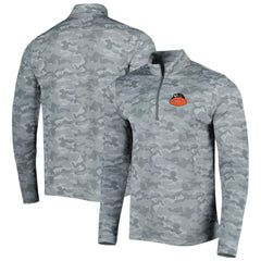 Chicago Bears Antigua Brigade Throwback Quarter-Zip Top - Gray Tops