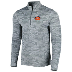 Chicago Bears Antigua Brigade Throwback Quarter-Zip Top - Gray Tops