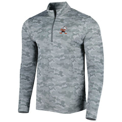 Cleveland Browns Antigua Brigade Throwback Quarter-Zip Top - Gray Tops