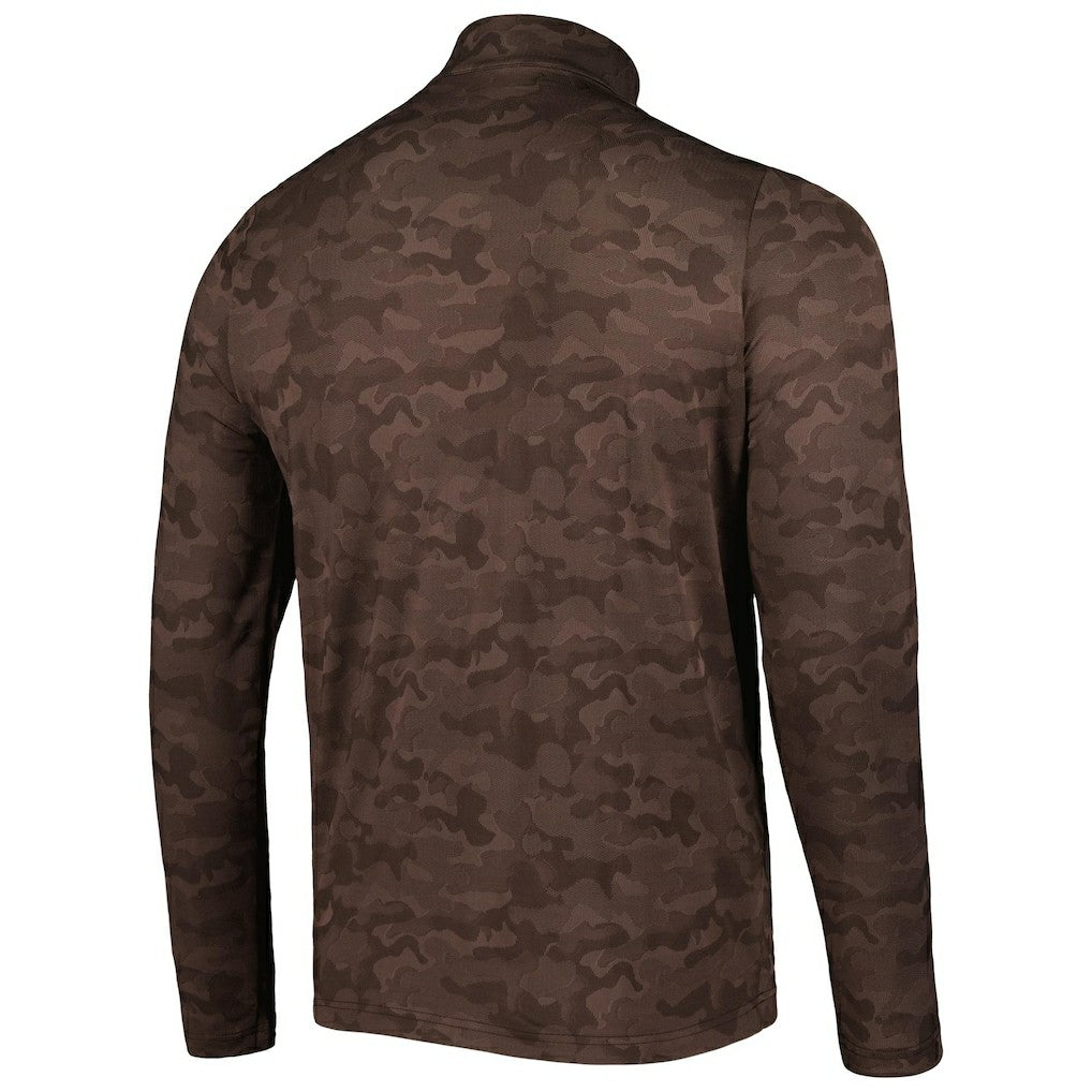 Cleveland Browns Antigua Brigade Quarter-Zip Sweatshirt - Brown Sweatshirts