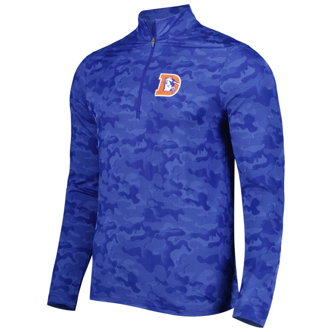 Denver Broncos Antigua Brigade Throwback Quarter-Zip Top - Royal Tops