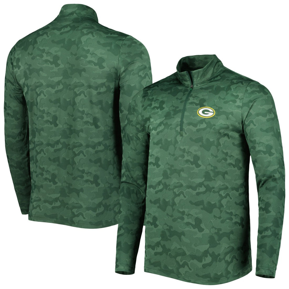 Green Bay Packers Antigua Brigade Quarter-Zip Sweatshirt - Green Sweatshirts